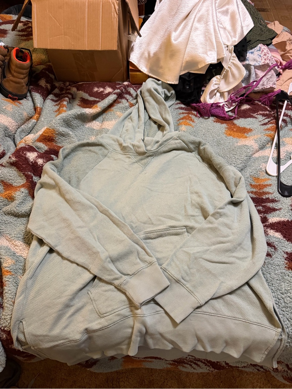 Maurices Sage Green Hooded Knit Sweater